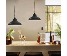 vidaXL Lampade a Sospensione 2 pz Grigio Tondo E27