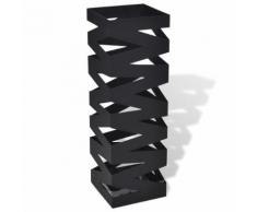 vidaXL Portaombrelli Bastoni Passeggio Quadrato Acciaio 48,5 cm Nero