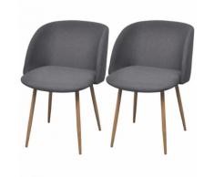 vidaXL Sedie Sala da Pranzo 2 Pz Grigio Scuro