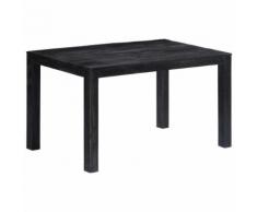 vidaXL Tavolo da Pranzo Nero 140x80x76 cm in Legno Massello di Mango