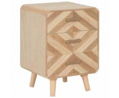 vidaXL Comodino con 3 Cassetti 40x35x56,5 cm in Legno Massello