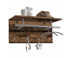 FMD Appendiabiti a Parete 72x29,3x34,5 cm in Stile Anticato Marrone