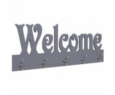 vidaXL Appendiabiti a Muro WELCOME Grigio 74x29,5 cm