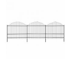 vidaXL Recinzione Giardino Punta a Lancia (1,5-1,75)x6 m Acciaio Nero