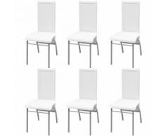 vidaXL Sedie per Sala da Pranzo Set 6 pz Bianche