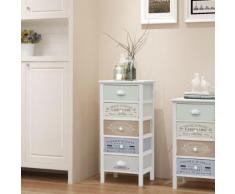 vidaXL Cassettiera in Stile Francese con 5 Cassetti in Legno