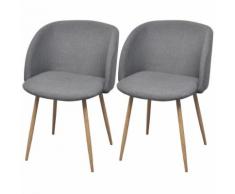 vidaXL Sedie Sala da Pranzo 2 Pz Grigio Chiaro