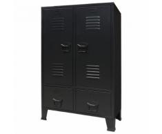 vidaXL Armadio in Metallo in Stile Industriale 67x35x107 cm Nero