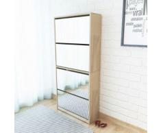 vidaXL Scarpiera a 4 Strati a Specchio in Rovere 63x17x134 cm