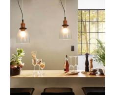 vidaXL Lampade a Sospensione 2 pz Trasparenti Tonde 14 cm E27