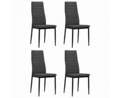 vidaXL Sedie Sala da Pranzo 4 pz in Stoffa Grigio Scuro