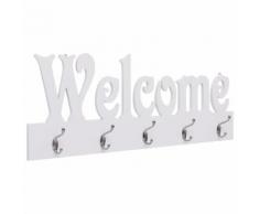 vidaXL Appendiabiti a Muro WELCOME Bianco 74x29,5 cm