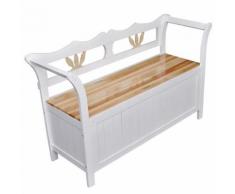 vidaXL Cassapanca 126x42x75 cm in Legno Bianca