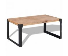 vidaXL Tavolino da Caffè in Legno Massello di Acacia 100x60x45 cm