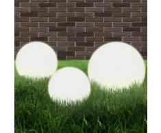 vidaXL Set Lampade a LED Sferiche 3 pz in PMMA 20/30/40cm