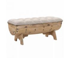 vidaXL Cassapanca in Legno Massello e Tessuto 103x51x44 cm