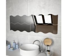 vidaXL Specchi da Parete 4 pz 60x18,5 cm Vetro a Onda