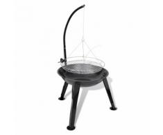 vidaXL Stand per Barbecue a Carbonella Rotondo