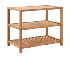 vidaXL Scaffale da Bagno in Legno Massello di Noce 65x40x65 cm