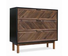 vidaXL Cassettiera in Legno Massello di Acacia 90x33,5x80 cm