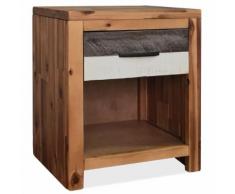 vidaXL Comodino in Legno Massello d'Acacia 40x30x48 cm