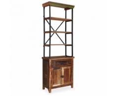 vidaXL Credenza con Ripiani in Legno Massello di Recupero 65x30x180 cm