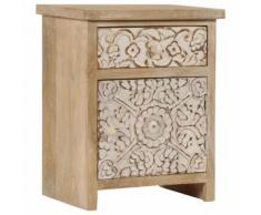 vidaXL Comodino in Legno Massello di Mango 40x30x50 cm