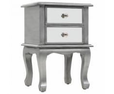 vidaXL Comodino Specchiato in MDF e Vetro 34,5x30x50 cm