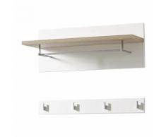 Germania Pannello Appendiabiti Oslo 76x32,5x30cm Rovere Sanremo Bianco