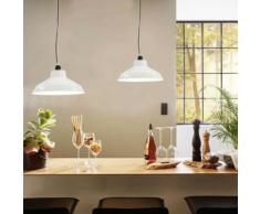vidaXL Lampade a Sospensione 2 pz Bianche Tonde E27