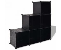 vidaXL Armadio Salvaspazio a Cubo con 6 Scomparti Nero