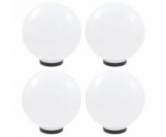vidaXL Set Lampade a LED Sferiche 4 pz 30 cm in PMMA