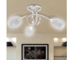 vidaXL Lampada da Soffitto Bianca Paralumi in Cristallo Acrilico 3 G9