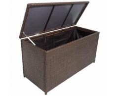 vidaXL Baule da Giardino Marrone 120x50x60 cm in Polyrattan