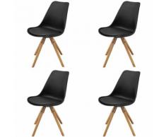 vidaXL Sedie Sala da Pranzo 4 Pz in Pelle Artificiale Nera