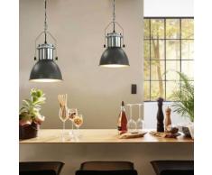 vidaXL Lampade da Soffitto 2 pz Grigio Tondo E27