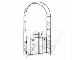 vidaXL Arco con porta da giardino per piante rampicanti