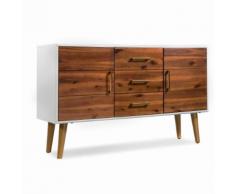 vidaXL Credenza in Legno Massello di Acacia 115x35x70 cm