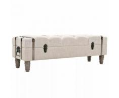 vidaXL Cassapanca in Legno Massello e Acciaio 111x34x37 cm