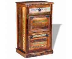 vidaXL Scarpiera a 4 Ripiani con Cassetto in Legno Massello Recuperato