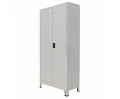 vidaXL Armadio per Ufficio con 2 Ante Acciaio 90x40x180 cm Grigio