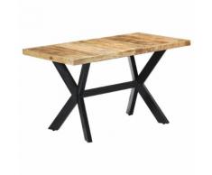 vidaXL Tavolo da Pranzo 140x70x75 cm in Legno Massello di Mango Grezzo