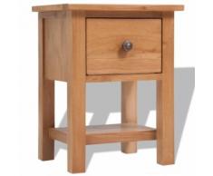 vidaXL Comodino in Legno Massello di Quercia 36x30x47 cm Marrone