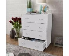vidaXL Credenza con 4 Cassetti 60x30,5x71 cm Bianca
