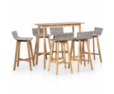 vidaXL Set da Pranzo da Giardino 7 pz in Legno Massello di Acacia