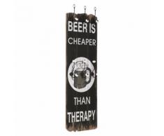 vidaXL Appendiabiti da Parete con 6 Ganci BEER CHEAPER 120x40 cm