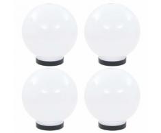 vidaXL Set Lampade a LED Sferiche 4 pz 20 cm in PMMA