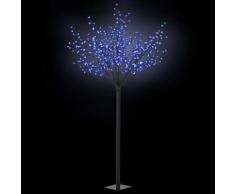 vidaXL Albero Natale Fiori LED Interno Esterno IP44 250cm Blu