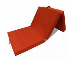 vidaXL Materasso di Schiuma Pieghevole 190 x 70 x 9 cm Arancione