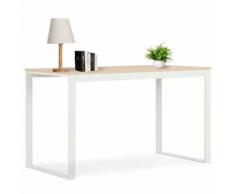 vidaXL Scrivania per Computer Bianco e Rovere 120x60x73 cm